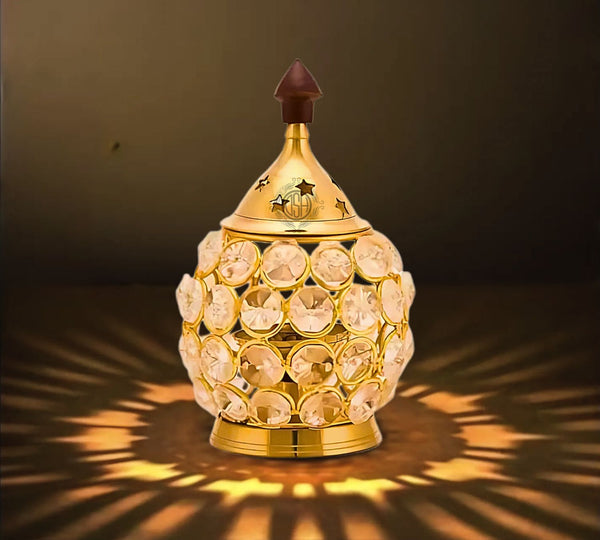 DSH Brass and Crystal Akhand Diya .