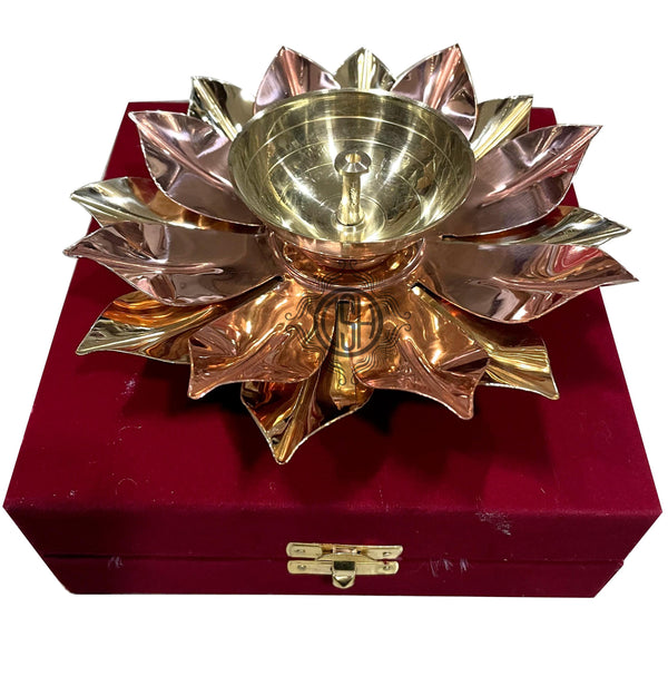 DSH Lotus Shape Diya With Gift Box.