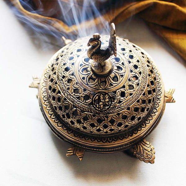 DSH Brass Incense Burner Tortoise Design.