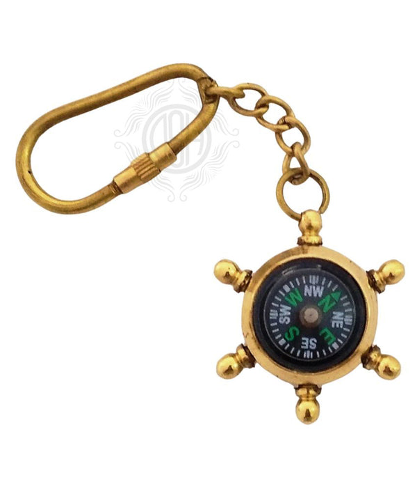 Brass Ship Wheel Keychain