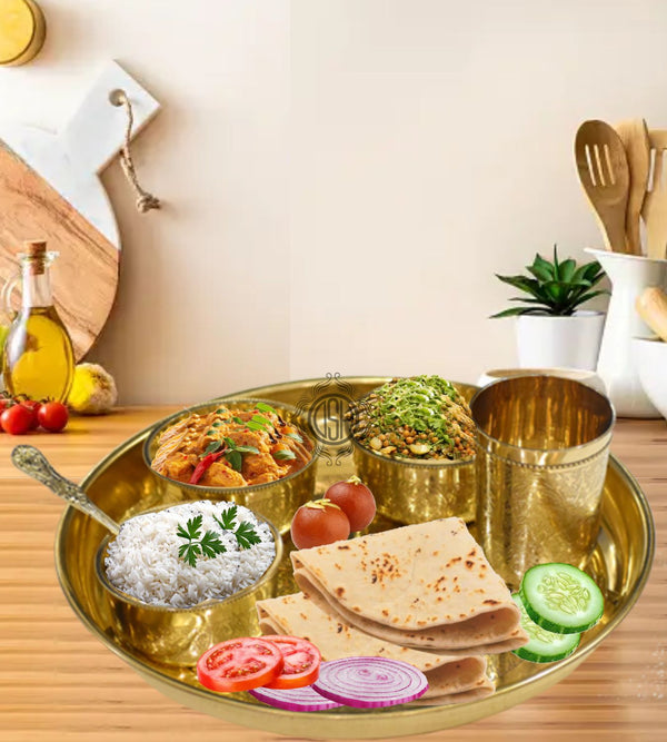 Brass Thali Set 6 pcs