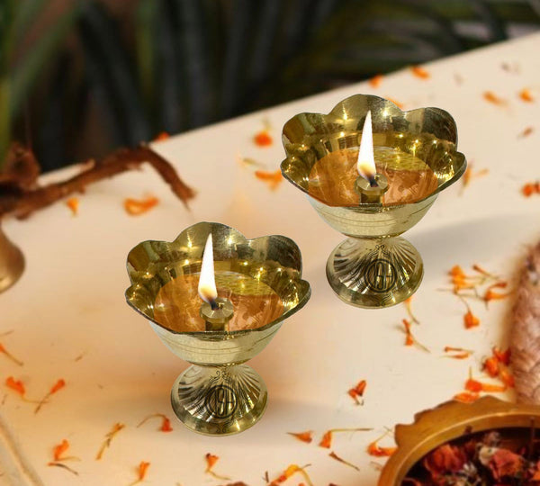 DSH Brass Flower Diya .