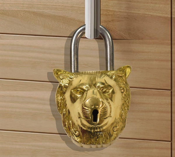 Brass Lock Lion Face