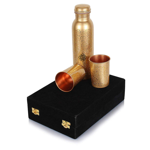 DSH Pure Copper Water Bottle Set Bset For Gifting.