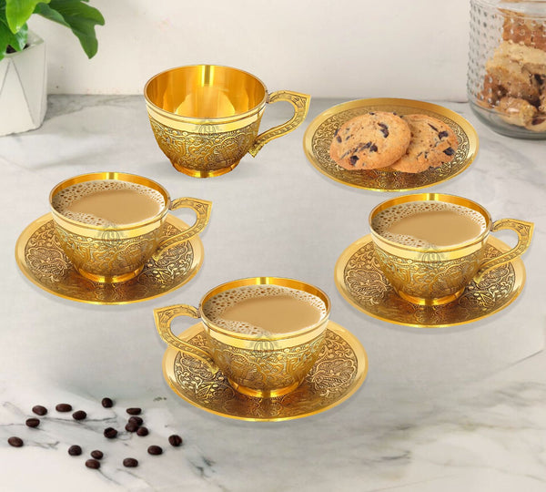 Pure Brass Cup & Saucer Set .