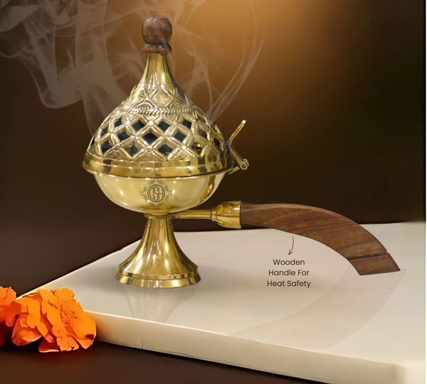 DSH Brass Dhoop Dani Loban Burner.