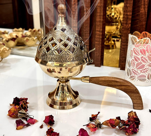 DSH Brass Dhoop Dani Bakhoor Holder.