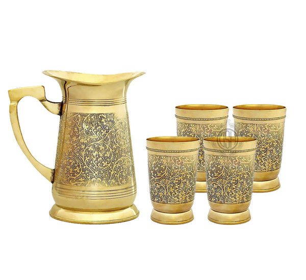 DSH Brass Jug and Glass Set