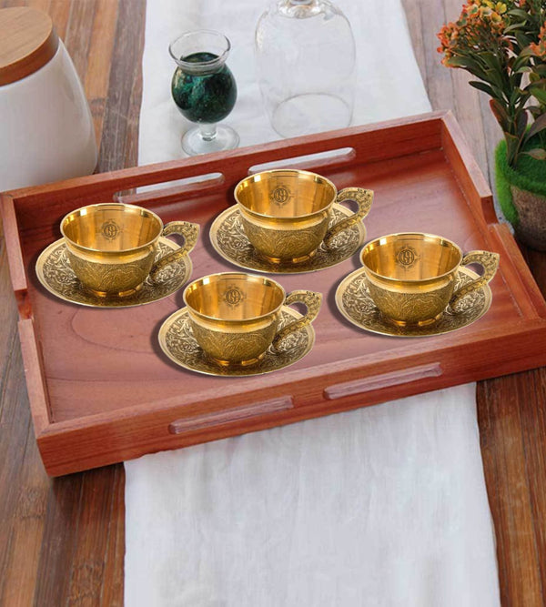 Pure Brass Cup & Saucer Set .