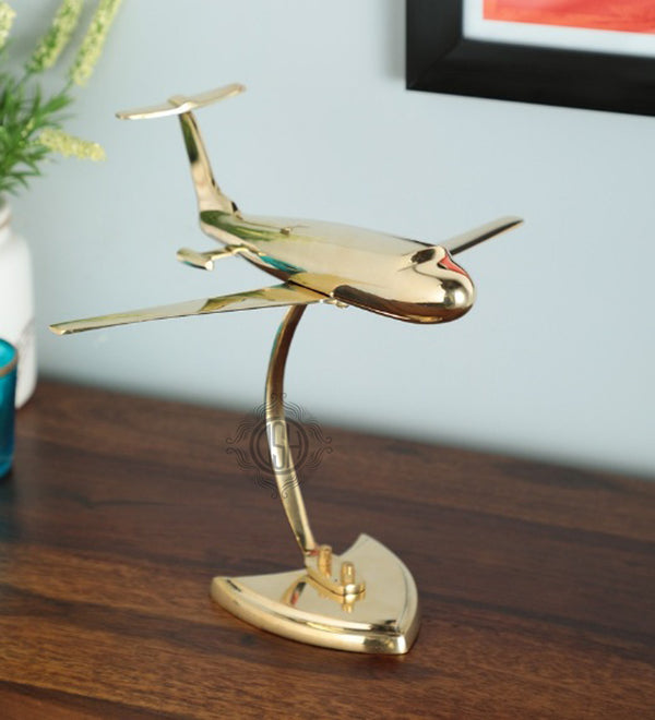 DSH Pure Brass Jet Plane Table Top Showpiece For Home & Office Decor.