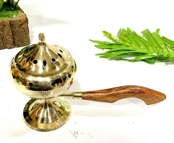 DSH Brass Dhoop Dani Burner With Handle.